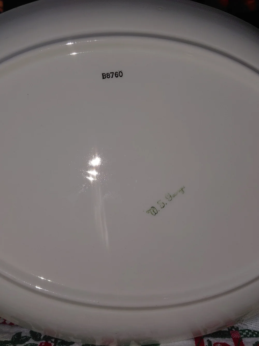 1950's W.S George Bolero 22kt Gold Scalloped Rim Serving Platter orange blossom